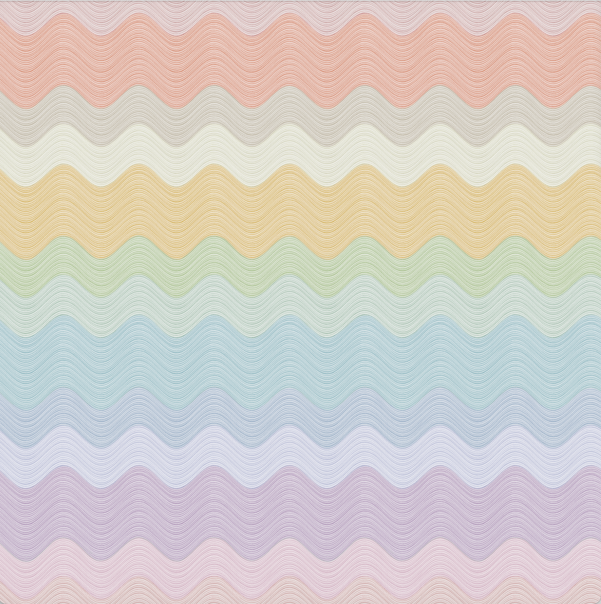 Wavy Thread Wallpaper in Rainbow