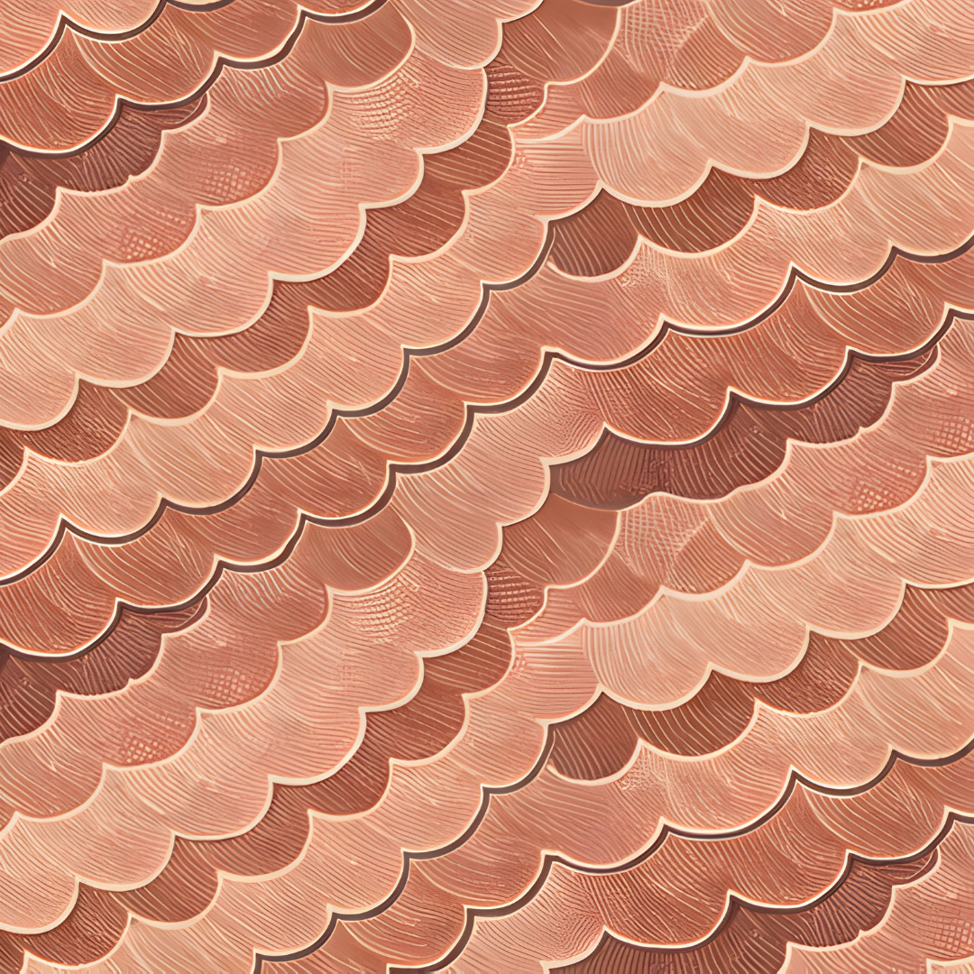Scallop Pattern in Burnt Coral