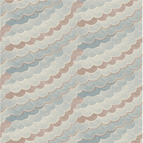 Scallop Pattern in Shell Blue